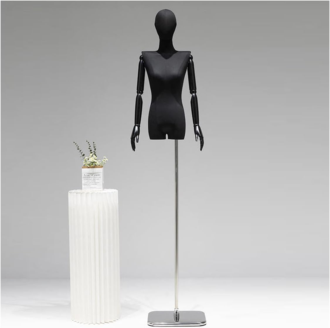 Black Female Mannequin Dress Form Mannequin Body, Manikin Torso Stand Realistic Mannequin Body for Retail Clothing Shops,C