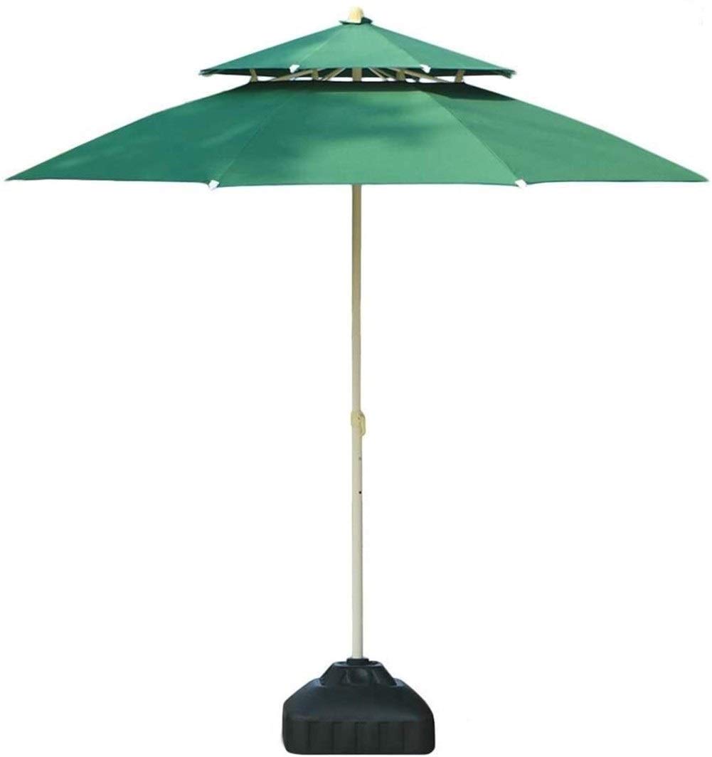 WDSOPK Outdoor Garden Parasols 7.5ft/9ft Double Top Patio Sun Shade for Beach/Pool/Garden Umbrellas Round Sunscreen, Water/UV-Resistant Market Umbrella(Green-7.5 Ft)