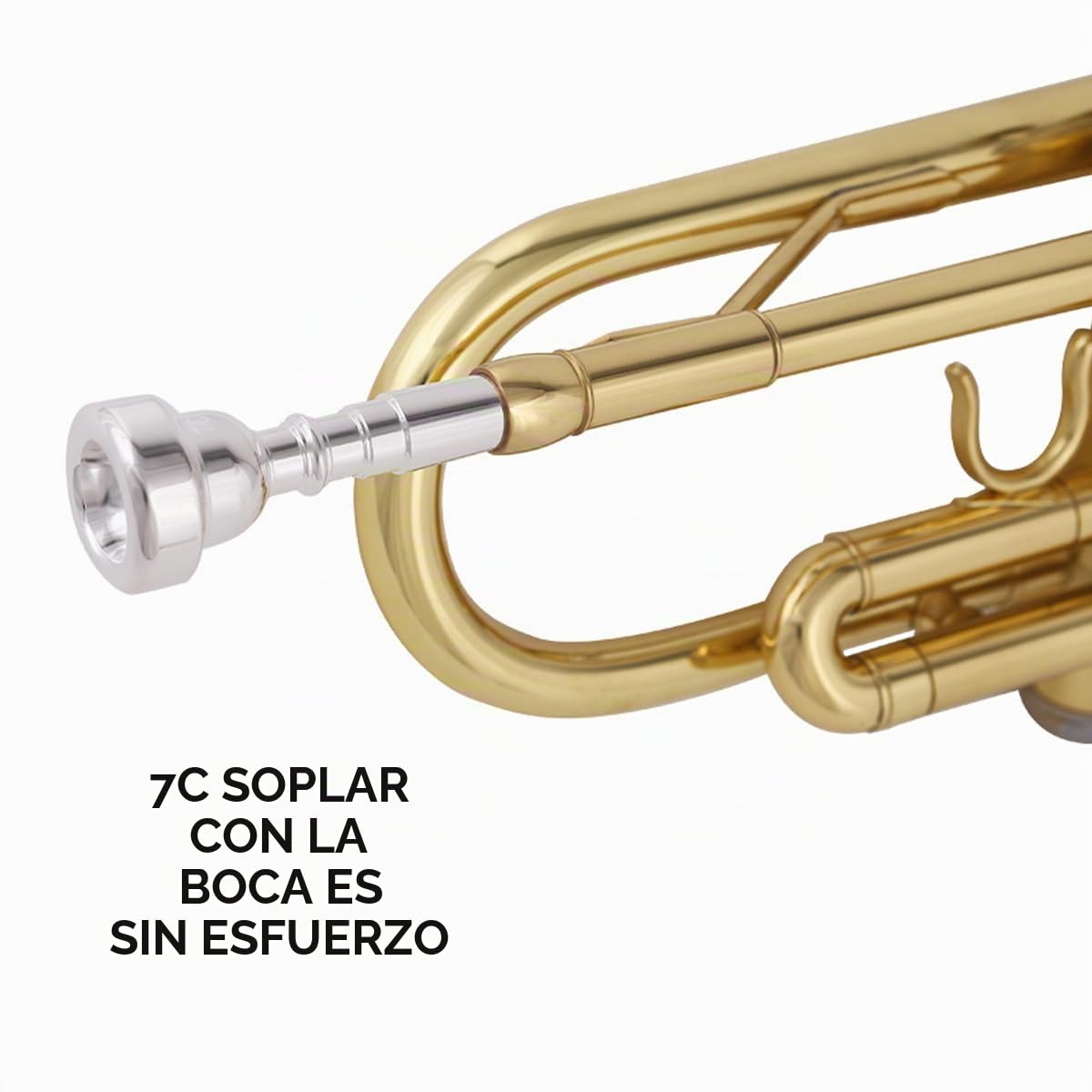 Conjunto de Trompeta Estándar Bullfighter Trompeta estándar Bb de latón con estuche rígido, guantes, paño de limpieza, boquilla de trompeta 7C, trompetas para principiantes y estudiantes (Dorado)