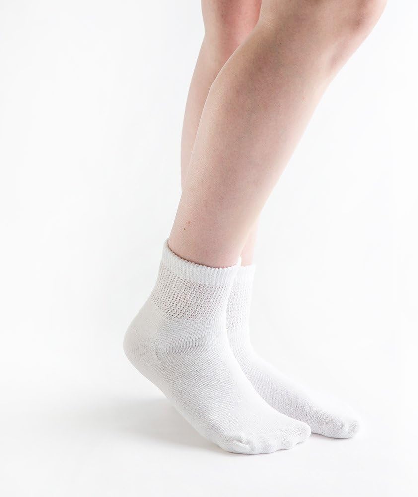 Doc Ortho Loose Fit Cotton Diabetic Socks for Men and Women, 12 Pairs, 1/4 Crew