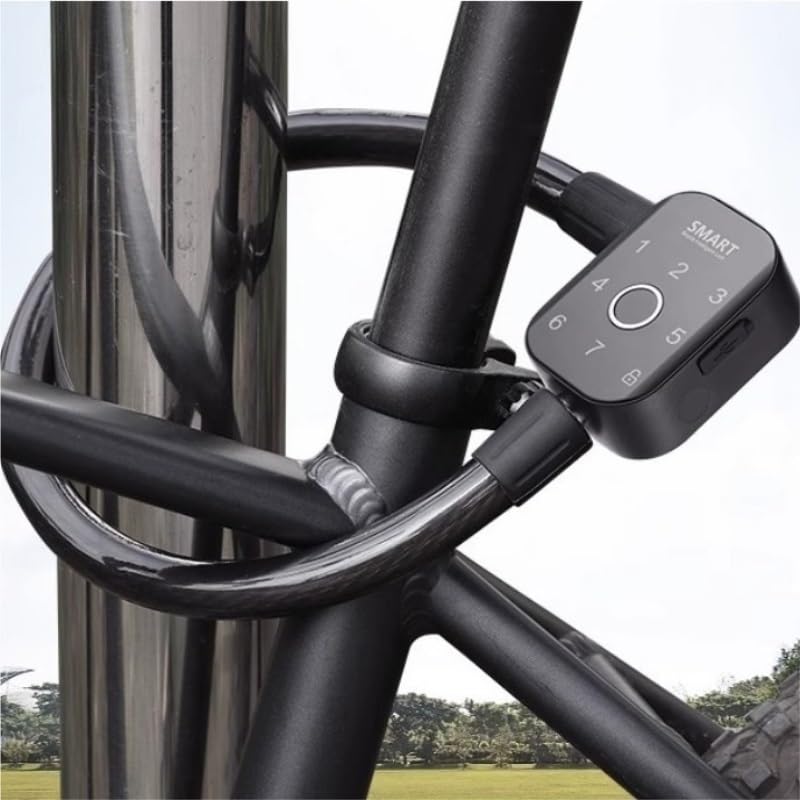 cerraduras digital Candado con huella dactilar for bicicleta, bloqueo con contraseña, candado inteligente con huella dactilar for bicicleta, antirrobo y antipalanca eléctrico
