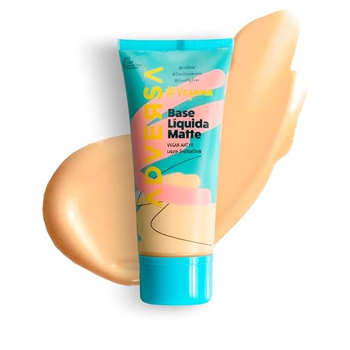 Miniatura 2 de ADVERSA - Base líquida vegana mate - Maquillaje facial, maquillaje de base de cobertura completa, belleza y cuidado personal - Sin crueldad, sin