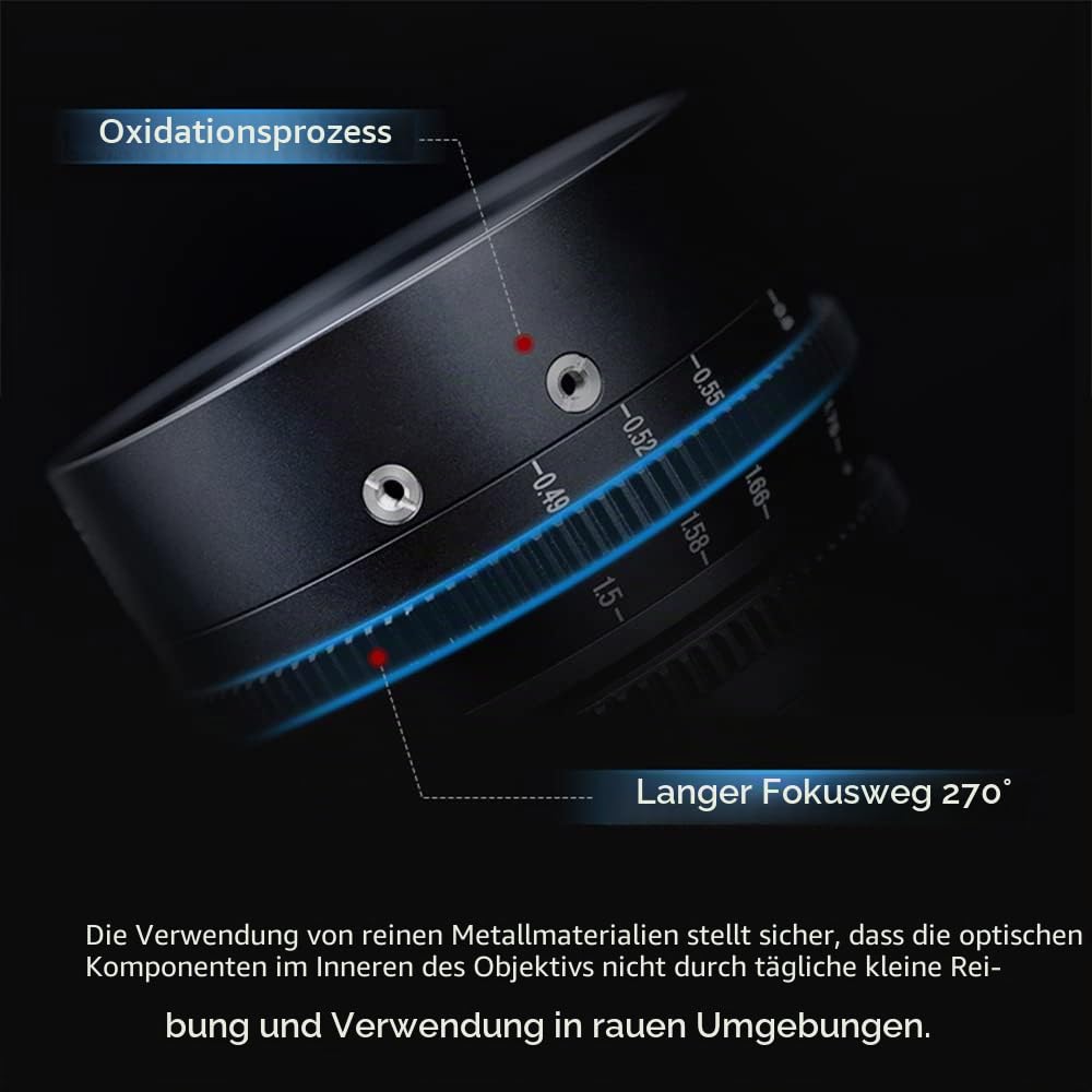 7artisans 50mm T1.05 Cine Lens Große Blende Manueller Fokus Kino-Objektiv (für Leica/Sigma/Panasonic L)…