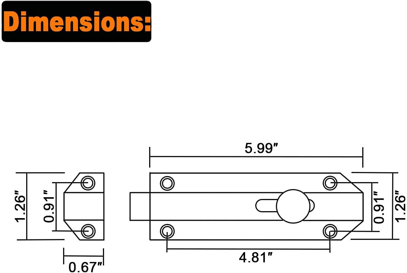 2 Pack 6-Inch Gold Slide Bolt Latch Gate Latches Safety Door Lock Locker Brass Brushed Finish