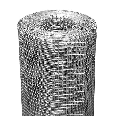 Seboss Hardware Cloth 48in x 100ft 1/4 inch Square Mesh 23 Gauge Hot-Dip Galvanized After Welding, Chicken Wire Fence Wire Mesh Roll Garden Fence Wire Cloth Welded Wire Fencing
