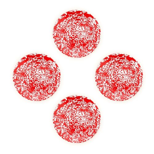 Enamelware Dinner Plate, 10.25 inch, Red/White Splatter (Single)