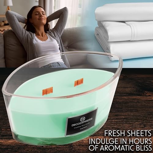 DECO EXPRESS Scented Candles, Double Wick Crackle Candles, Long 50 Hours Burn Time, Calming & Cosy Home Decor, Birthday - Image 3