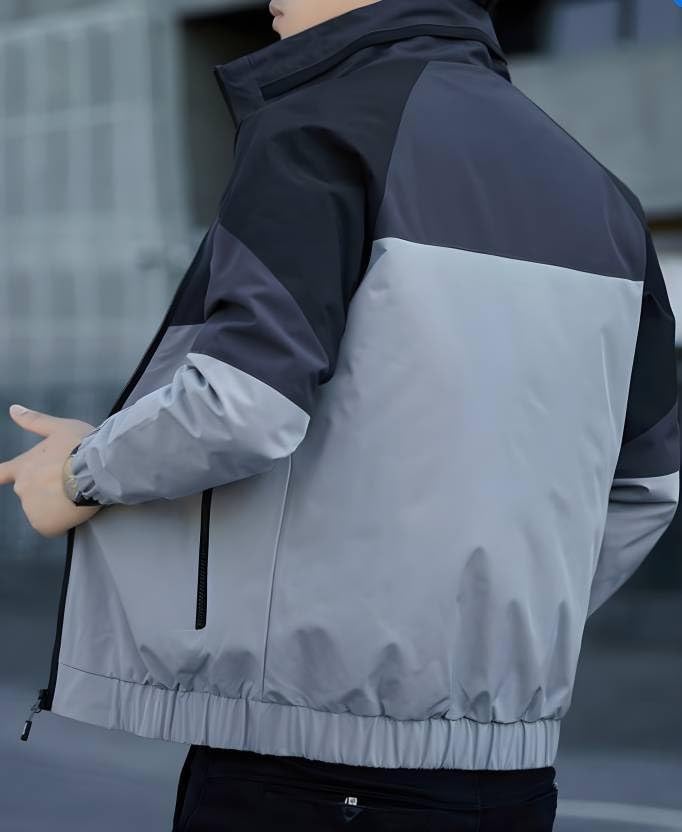Image of MIA FASHION Mens Jackets for Summer, Lightweight Windcheater Jacket, Full Sleeves, Regular Fit, Stylish Stand Collar, Zipper Closure
