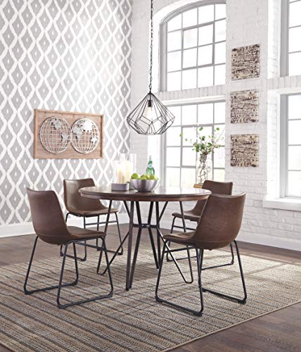 Signature Design by Ashley Centiar Dining Chair Set of 2, Black and Brown