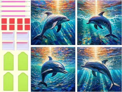 Peinture diamant 5D dauphin : l'activité anti-stress pour adulte