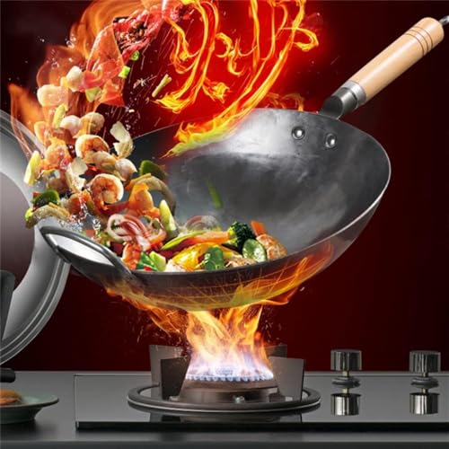 Wok Tradicional de Hierro Fundido Forjado A Mano 32cm miniatura 3
