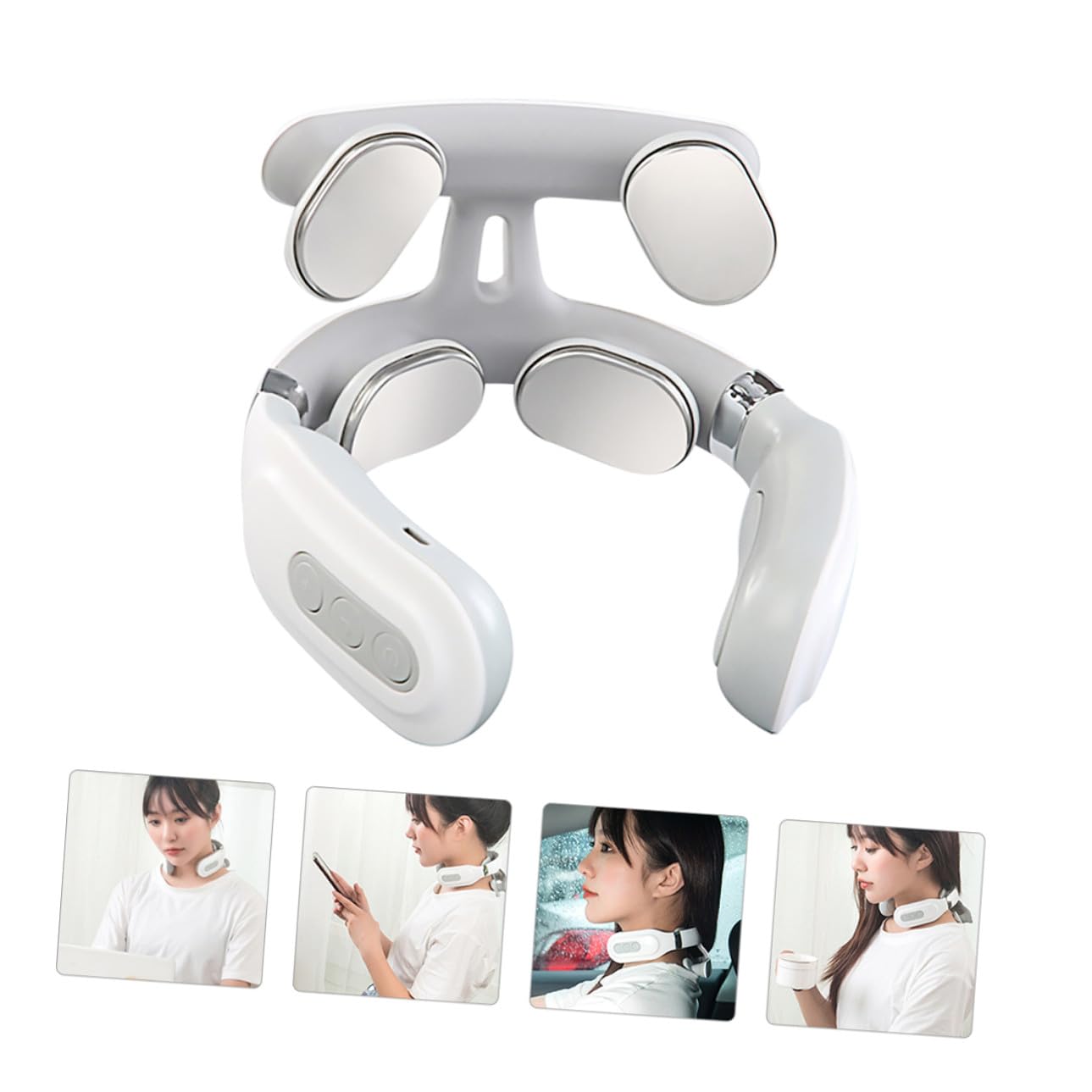 TOYANDONA Intelligentes Nackenmassagegerät Massageköpfen Wärmefunktion Stromsparend Automatischer Abschaltung zur Schulter Nackenschmerzlinderung Kompakt für Büro und Reise