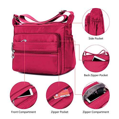 Image of NOTAG Crossbody Bag for Women Waterproof Shoulder Bag Messenger Bag Casual Nylon Purse Handbag