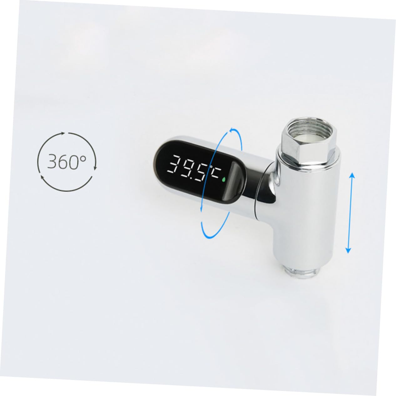 LED Duschwassertemperaturmesser mit LED Display Drehbar Batteriefrei Präziser Sensor Einfache Installation Sicherer Langlebiger Messbereich Geeignet für Babybad