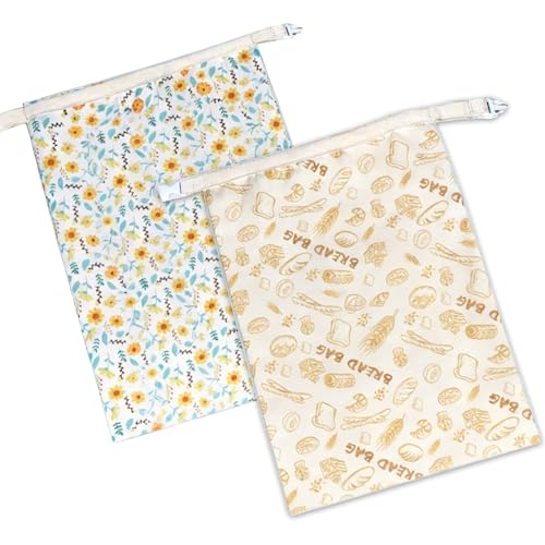 Lot de 2 sacs à pain recyclables pour apiculture - En coton - Grande taille - Utilisation en cuisine