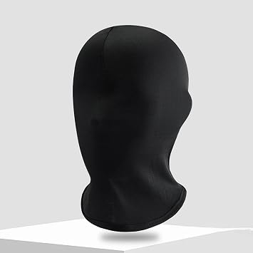 Black Full Face Mask Halloween Black Mask Faceless Skin Zentai Hood Masks Full Head Cover Spandex Masks Morph Face Cover for Unisex Adult Men Women Halloween Dress Up Party Costume Cosplay