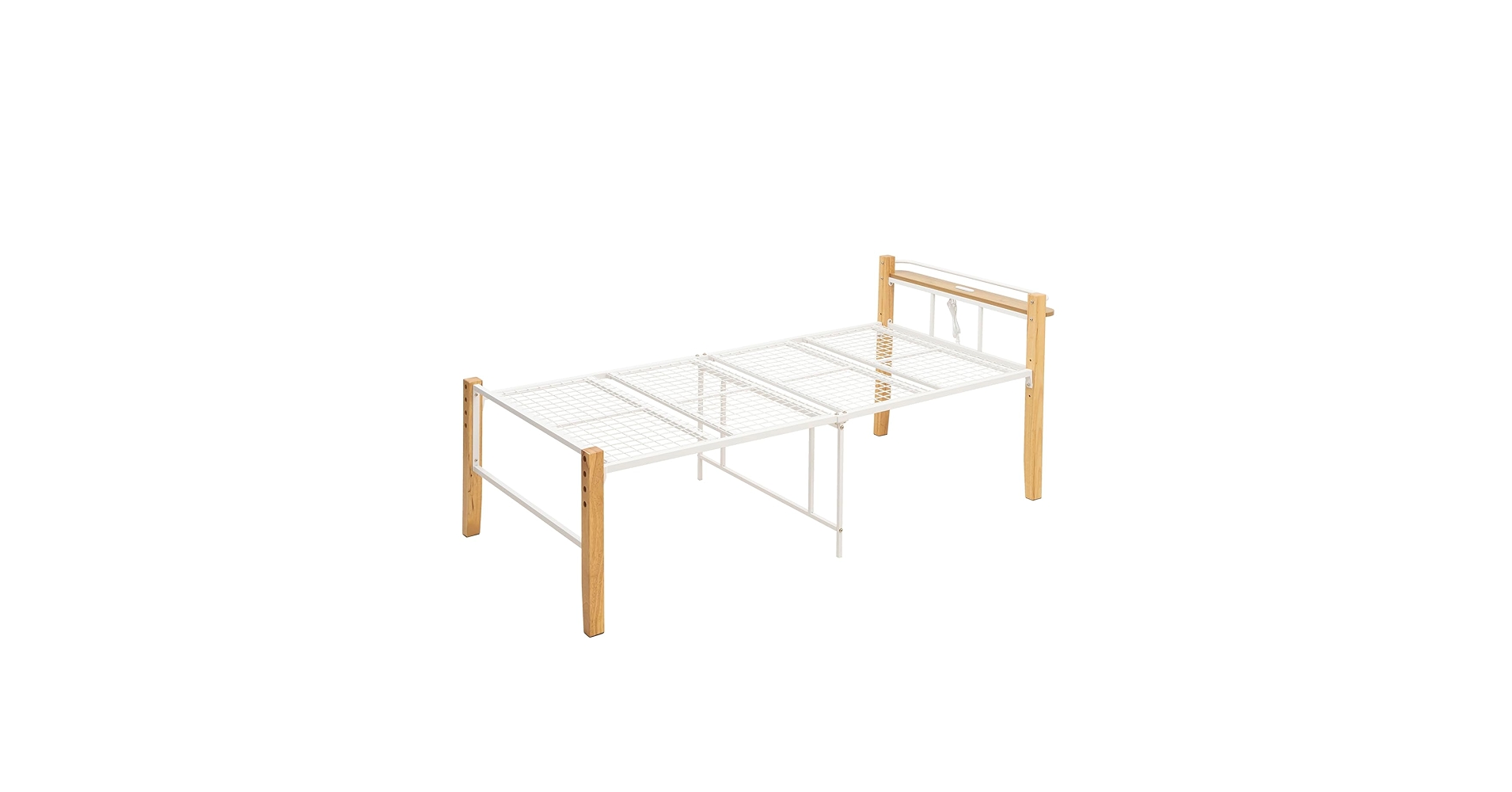 Amazon｜木製脚のコンセント付きパイプベッド TK-111WH [並行