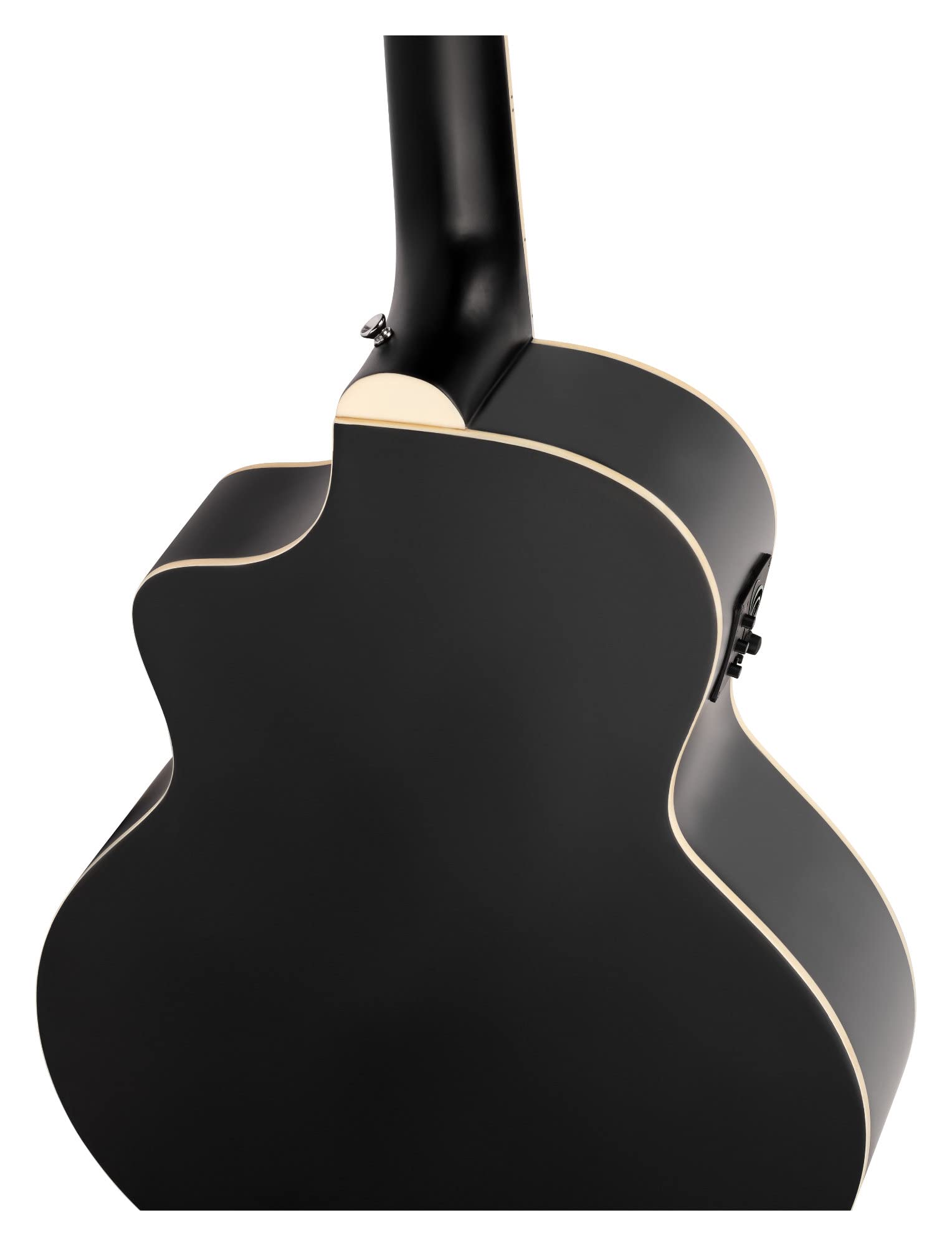Ortega Guitars Deep Series E-Akustik Bass 4-Saitig - Fichte Schwarz | integrierter Preamp, Fichtendecke & Mahagoni-Korpus, Satin-Finish, mit Cutaway, D7CE-SBK-4