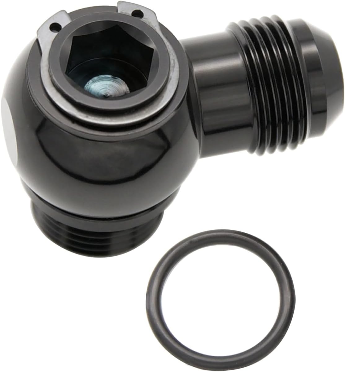 -10 AN Male Banjo Adapter to ORB-AN10 (7/8"-14 UNF) Aluminum Banjo Bolt Assembly Fitting for Fuel Rail or Fuel Tank Black