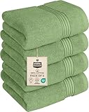 Cotton Large Hand Towels (Sage Green, 4-Pack,16 x 28 inches) - Multipurpose Use for Bath, Hand, Face, Gym and Spa- By Utopia Towels