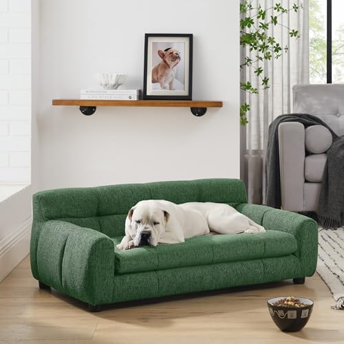 Dog Couch Bed for Large Dogs with Backrest & Armrests
