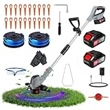 【CONSTRUCTIONNEMENT AGENÉE】 : Le débroussailleuse à batterie rend votre jardin plus beau. Le design léger et ergonomique et la poignée confortable offrent une utilisation et un confort complets, même après une utilisation prolongée sans fatigue. La tondeuse à batterie fonctionne rapidement et vous économise beaucoup de temps.