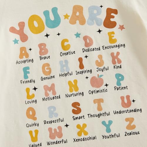 Image of Back to School Outfits for Girls Boys Toddler Letter Print First Day of School Shirt for Preschool Kindergarten