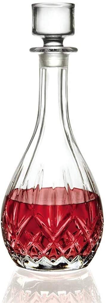 Karafka do whisky i zestaw kieliszków karafka do wina wysokiej jakości proste bezołowiowe szkło kryształowe grawerowana karafka do wina domowy dzbanek winogrona szybka karafka do whisky 900 ml karafka do wina napowietrzacz