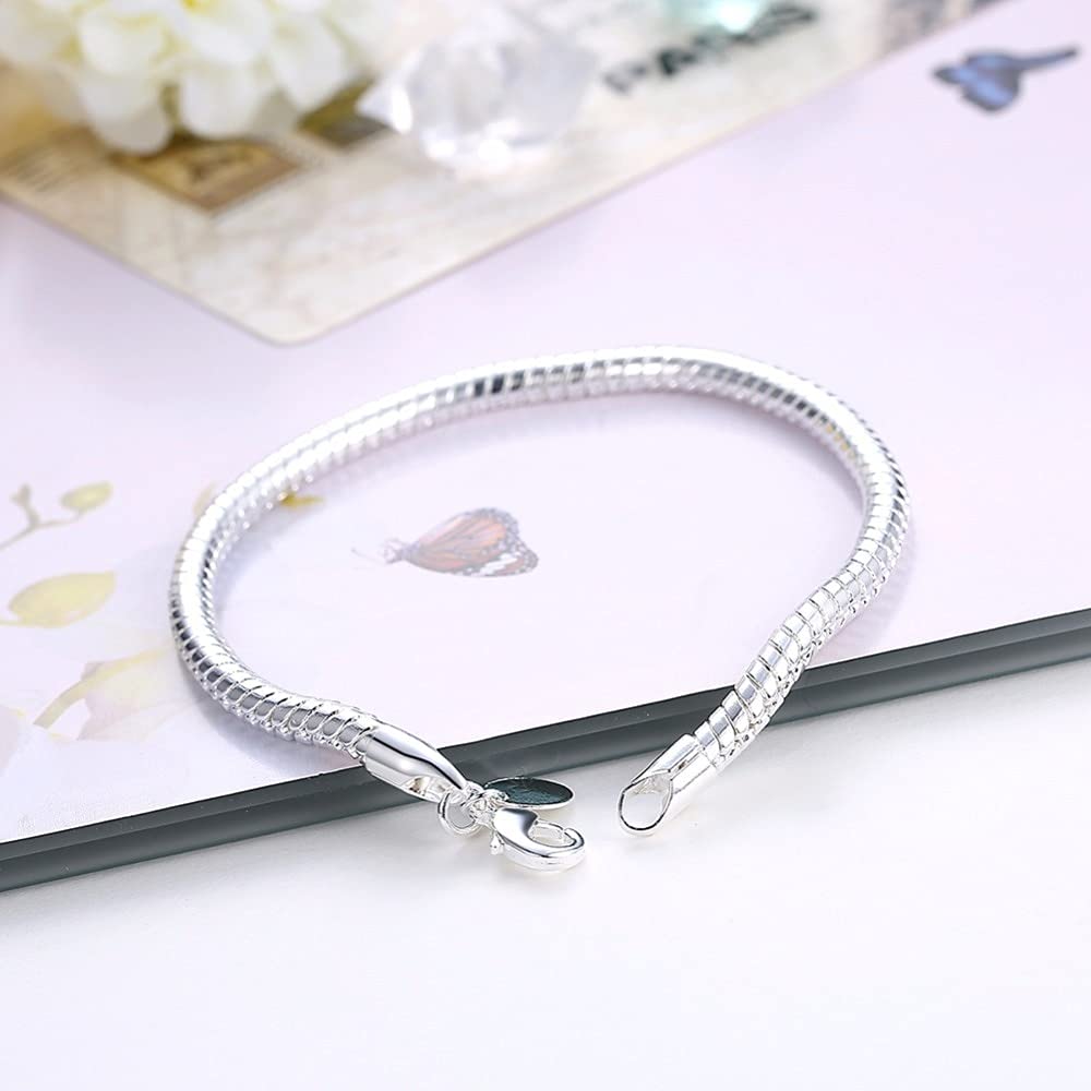 Pulsera de Cadena de Serpiente de 4mm para Mujer y niña, lo más Nuevo