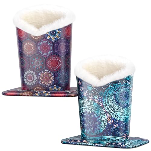Image of 2 Pcs a Set, Plush Lined Eyeglasses Holder Stand Case Protective Glasses Case for Desks