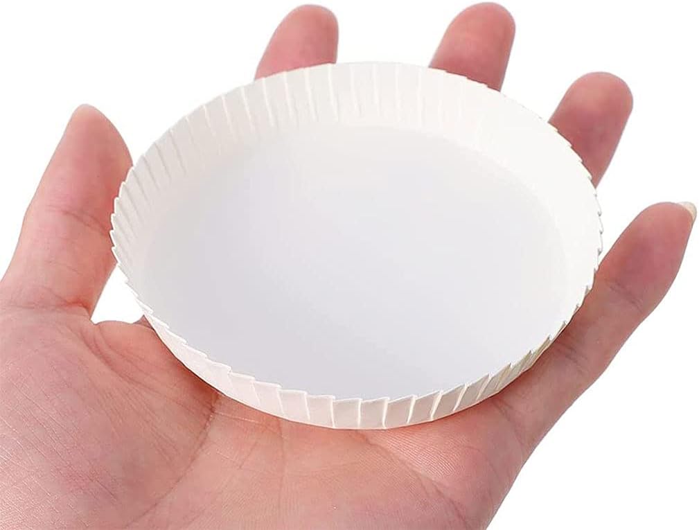 KISSHAKE 100 PCS Disposable Paper Cup Cover Hot Cup Lid Recycled Drinking Lid Coffee Cup Cover for Cafe Hotel KTV Bars, Paper Covers for Glassware, 2.76 Inches Diameter White Paper Cup Lids
