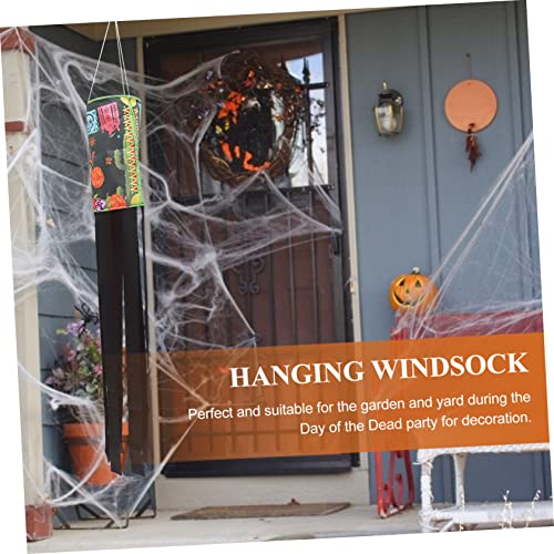 Hemoton 1Pc Day Of The Dead Windpipe Flag Decoraciones Para Salas De Casa Decoração Ao Ar Livre Deco