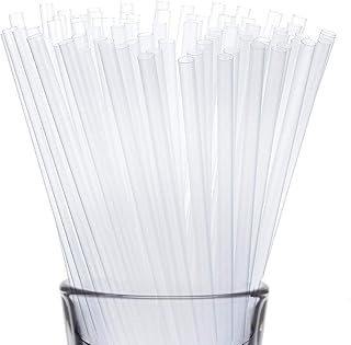 S & L Straw Company - Colored Plastic Drinking Straws - Disposable Kid Friendly, Colorful Party Fun Straws (Clear, 250)