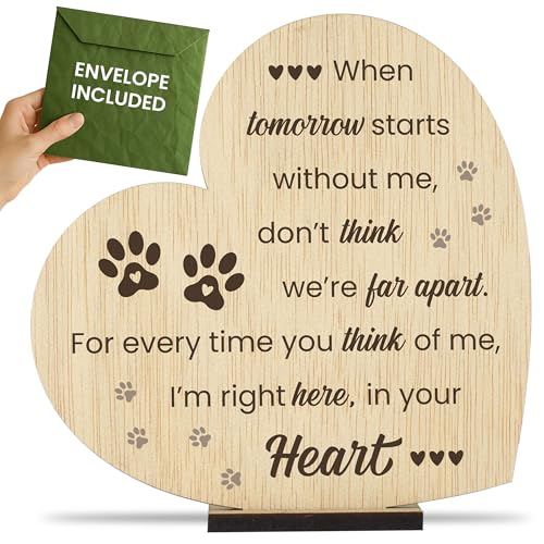 CONTRAXT Pet Memorial Plaque for Loss of Dog or Cat Wooden Sympathy Sign in Loving Memory of a Pet Pet Bereavement & Condolence Gift