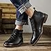 Imagen de rismart Botas de Piel para Hombre Vestir Moda Tobillo Invierno Zapato Botín Negro