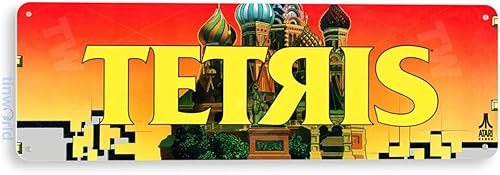 Tinworld Cartel de estaño: Tetris Arcade Game Room Shop Marquesina Decoración de metal Decoración Retro Consola C508