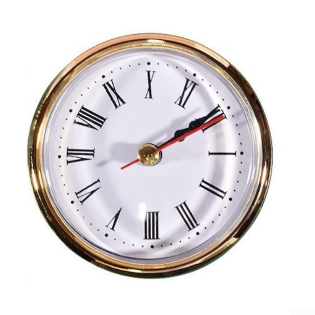 BagLEved 65MM Quartz Clock Insert Movement, Embedded Clock Insert Replacement, Metal Clock Face Mechanism Replacement Movement DIY Parts