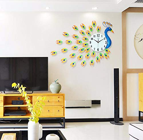 Horloge décorative moderne paon au design artistique haut de gamme