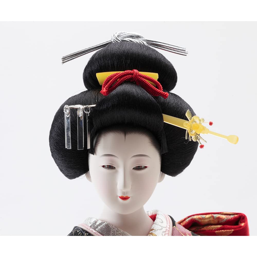 日本人形 舞妓 芸者 伝統工芸品 松寿 絹の着物 扇子 高さ50cm 日本人形 舞妓 芸者 伝統工芸品 松寿 絹の着物 扇子 高さ50cm 日本人形