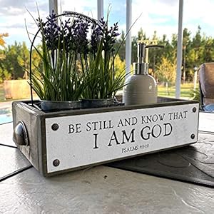 ANVEVO Be Still And Know That I Am God – Bible Verse House Décor Box – Cute & Funny Rustic Farmhouse Home Décor – Storage Caddy - Wood Boxes with Sayings ANVEVO Be Still And Know That I Am God–Bible Verse House Decor Box–Cute Funny Rustic Farmhouse Home Decor–Storage Caddy Wood Boxes with Sayings