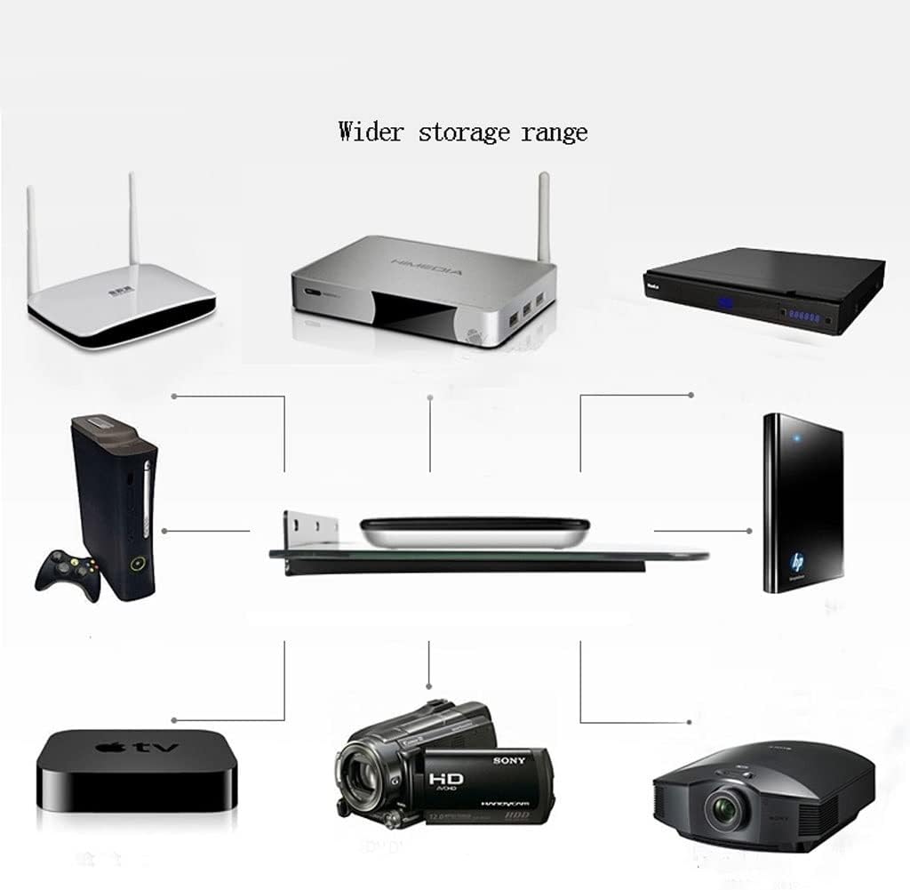 Cable Box Tempered Glass Shelf, Floating Wall Mount Shelf, Wall Mount Shelves, Single Floating DVD DVR Shelf (Color : A)