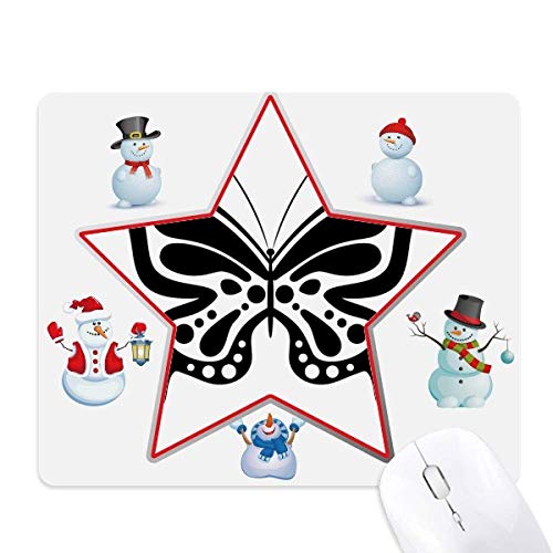 Tapis de souris papillon noir et flocon tapis de bureau bureautique simple et élégant