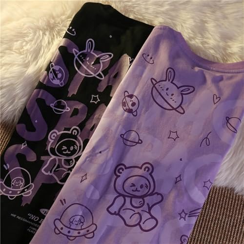 Women Goth T Shirt Y2K Harajuku Graphic Tops Cotton Anime Clothes4