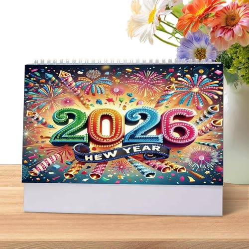 Calendrier 2026 de bureau avec strass et planificateur mensuel pour la maison