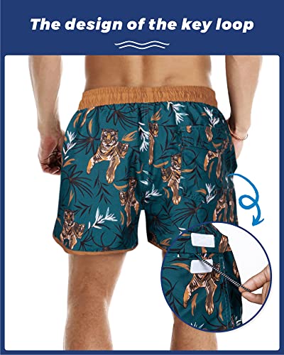 SURF CUZ Mens Swim Trunks 5" Swim Shorts Vintage Bathing Suits with Mesh Lining 80s 90s Retro Swimwear Board Shorts3