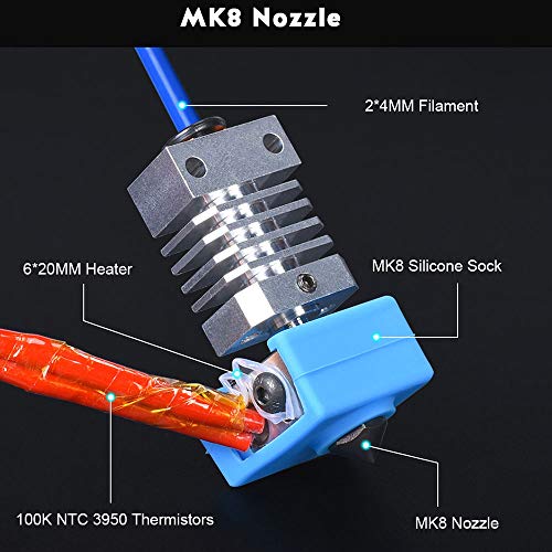 PoPprint Upgrade - Dissipatore di calore All Metal Hotend 3D pezzi per stampante CR-10 Ender3 3D MK8 ugello CR10 Titanium Heat Breaker