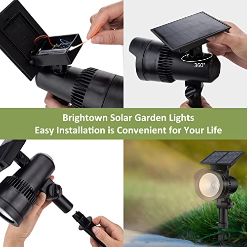Brightown Solar Spot Lights Outdoor - Waterproof Solar Garden Lights, 360°Adjustable Solar Lights, Auto On/Off Solar Powered Landscape Spotlights For Garden Backyard, Pack Of 4 #TOP6