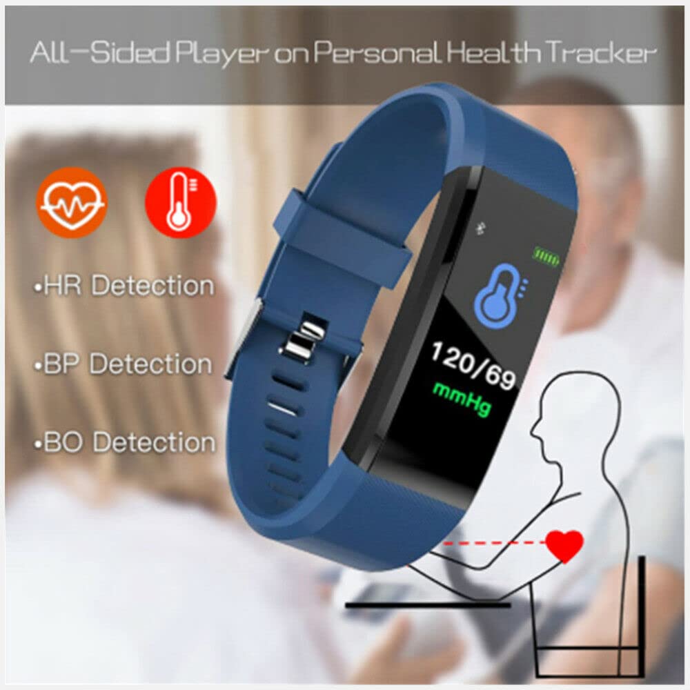 Bransoletka z tętnem i ciśnieniem krwi, inteligentna opaska, tracker fitness dla Fitbitów, opaska do smartwatcha, bransoletka Bluetooth z monitorem snu, licznik kroków IPX7