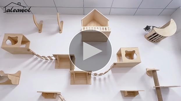 Amazon | aleawol キャットウォーク 木製 100cm 吊り橋 猫