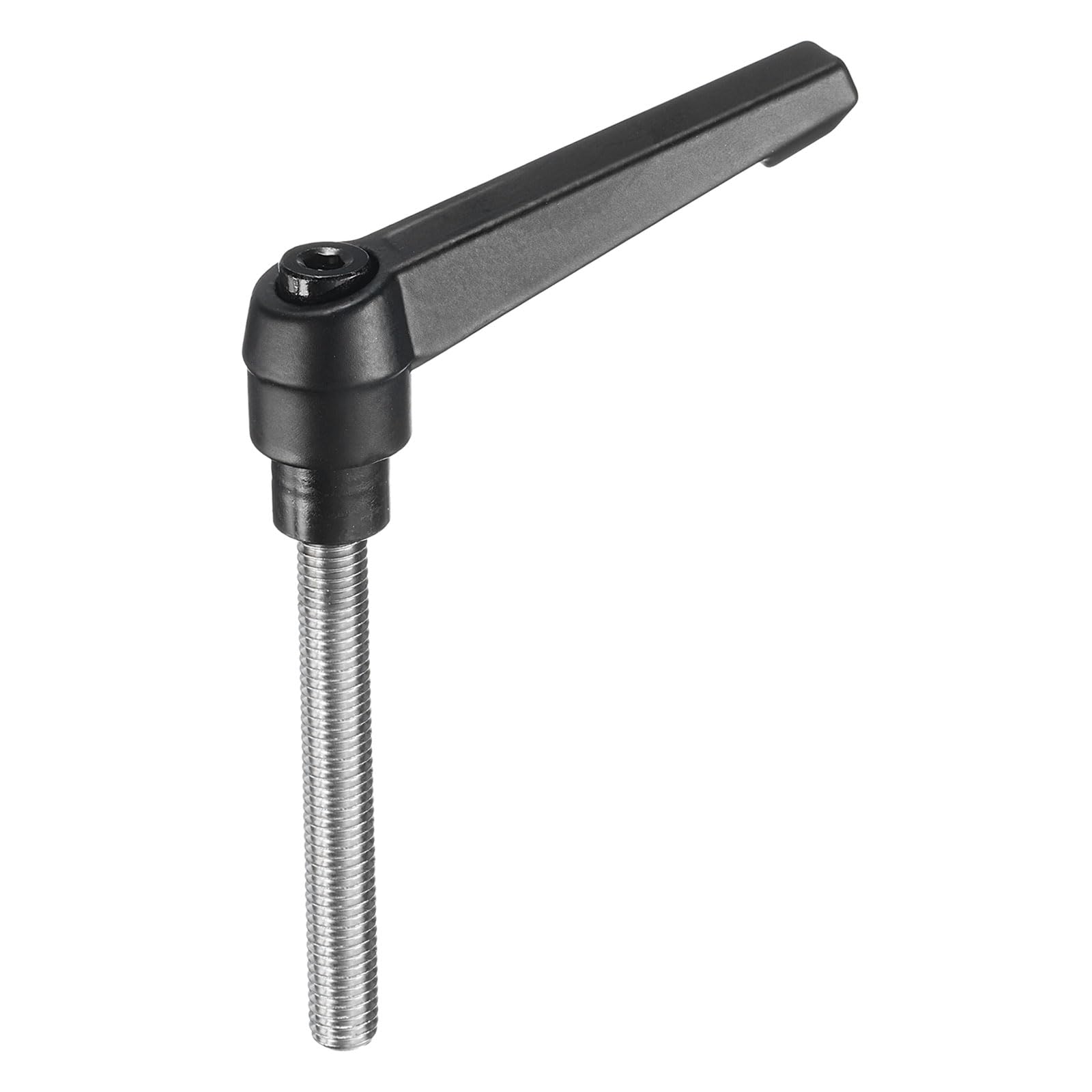 uxcell Adjustable Clamping Lever Handle M8 x 60mm Metric 304 Stainless Steel Male Threaded Stud Hand Knobs Push Button Ratchet Rotating Screw Handles Bolts with Locking Lever Black